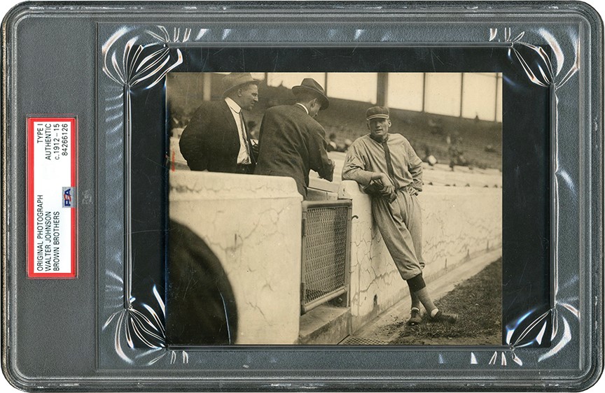The Brown Brothers Collection - Walter Johnson Interviewed by Press Photograph (PSA Type I)