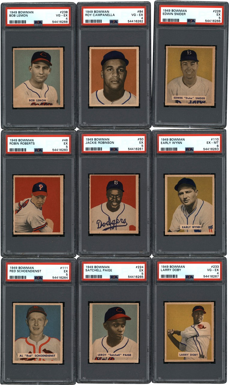 - 1949 Bowman Baseball Near Complete Set (225/240) with PSA Graded