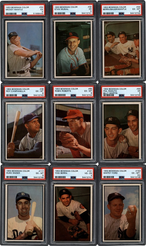 - 1953 Bowman Color "High Grade" Complete Set (160) with PSA Graded