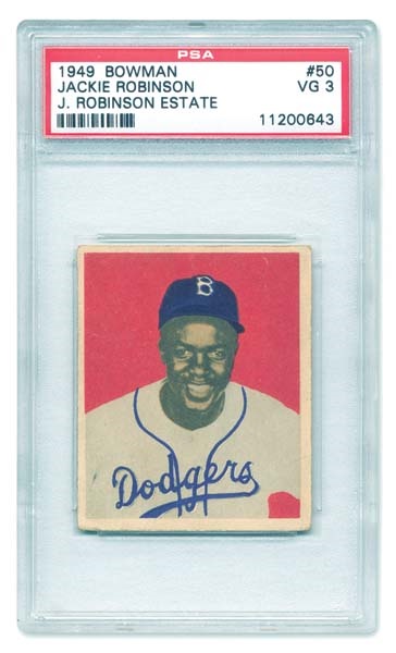 Sports Cards - Jackie Robinson's Rookie from His Estate PSA 3