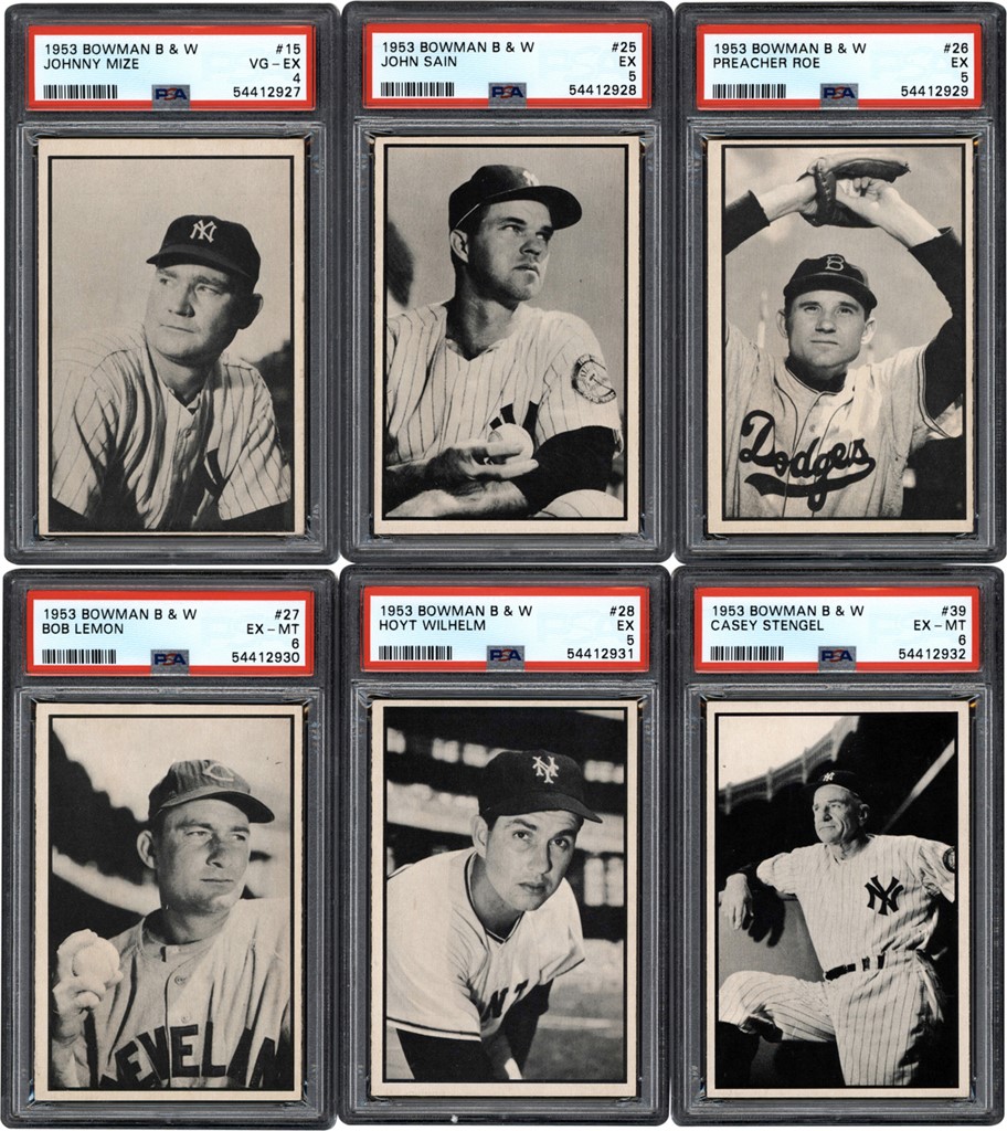 1953 Bowman Black and White Complete Set (64) with PSA Graded