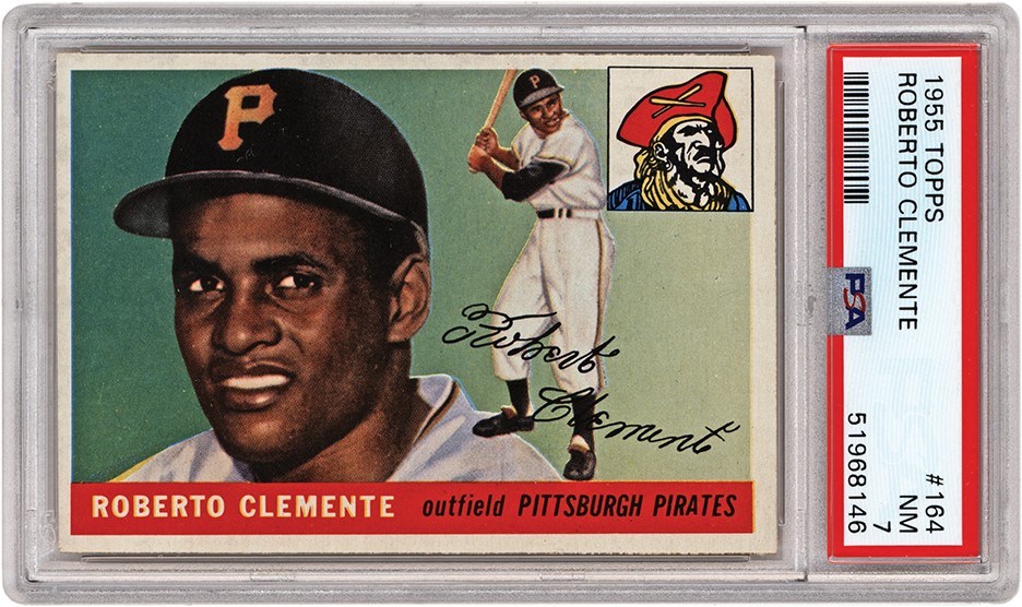 - 1955 Topps Baseball High Grade Complete Set (206) with PSA 7 Clemente Rookie