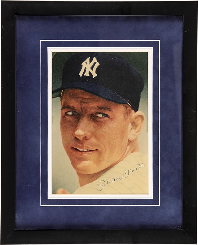 Baseball Autographs - 1950s Mickey Mantle Vintage Signed Photo