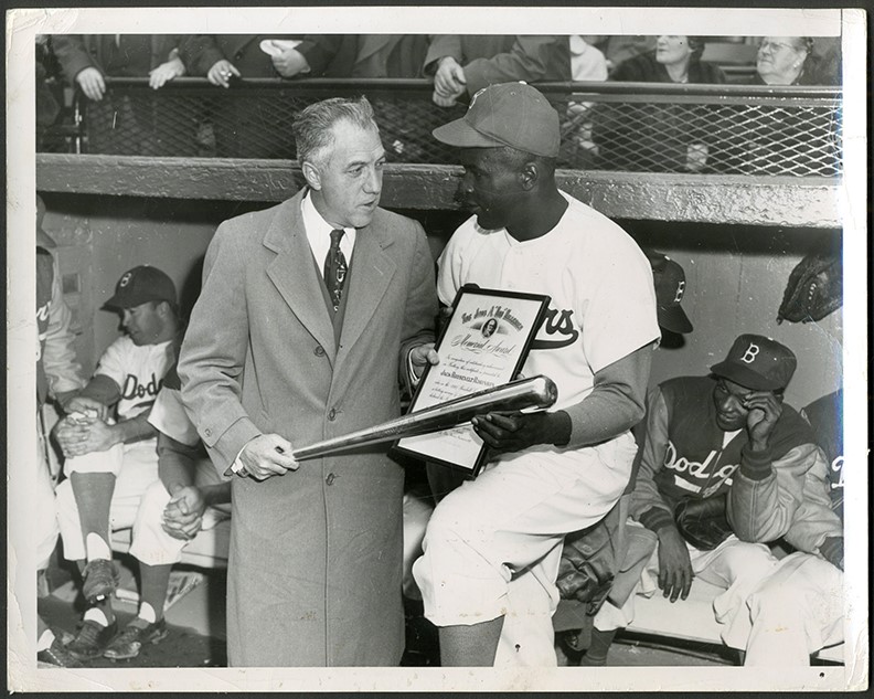 The Brown Brothers Collection - Jackie Robinson Receives His 1949 Silver Bat Photograph