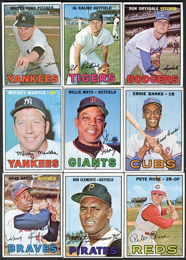 - 1967 Topps Baseball Near-Complete Set with Duplicates (1,000+)