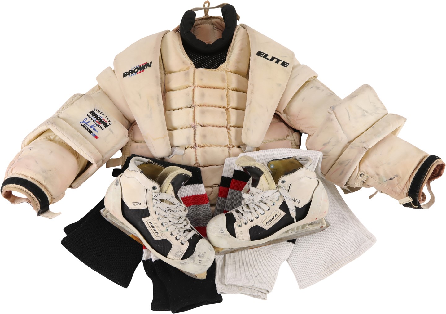 - Dominik Hasek Buffalo Sabres Game Worn Body Pads, Skates, Throat Guard