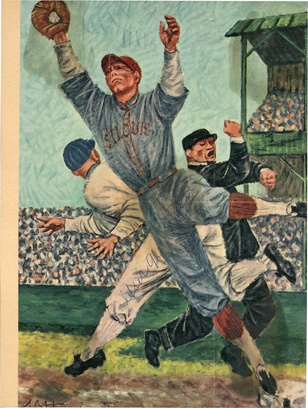 Baseball Autographs - Mickey Cochrane and George Sisler Signed Magazine Pages (PSA)
