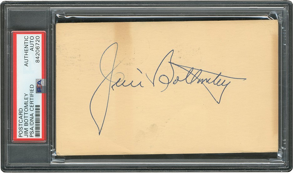 Baseball Autographs - Jim Bottomley Signed Government Postcard (PSA)