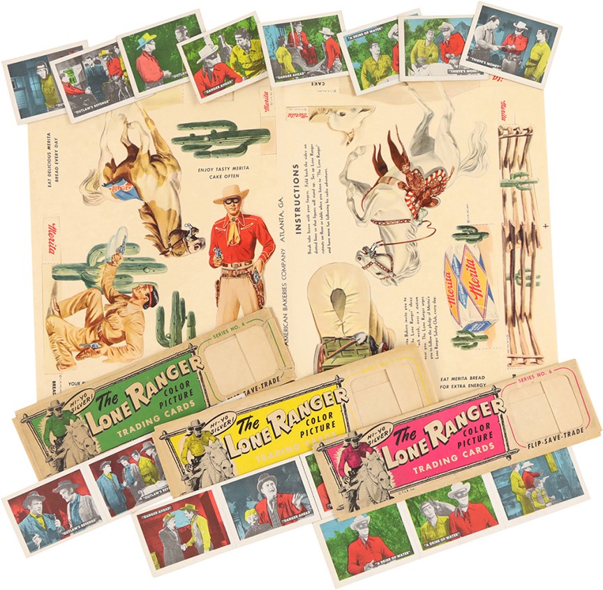 1950 W536-2 Lone Ranger Ed-U-Card Collection w/Uncut Panels (145)