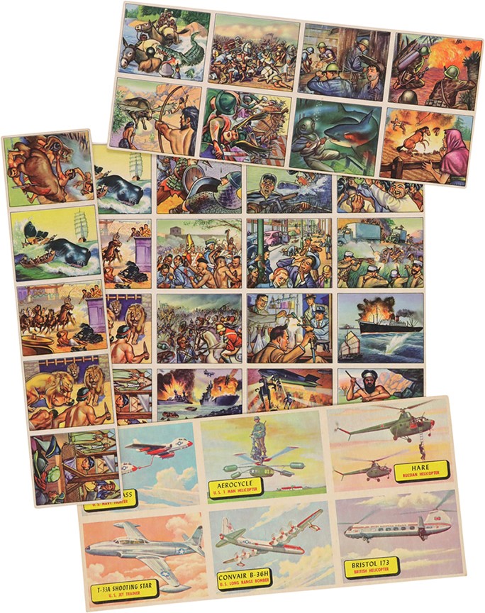 - Bowman Wild Man & Topps Planes Uncut Card Strips & Blocks (4)