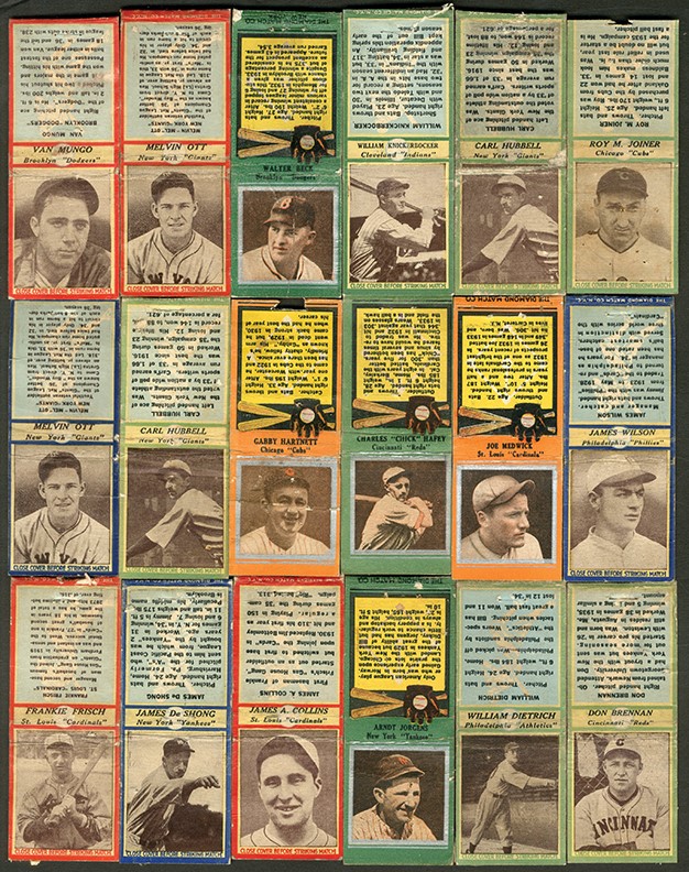 - 1935-1937 Diamond Match Co. Matchbooks Baseball Cards featuring Hall of Famers, Actors, and Actresses (51)
