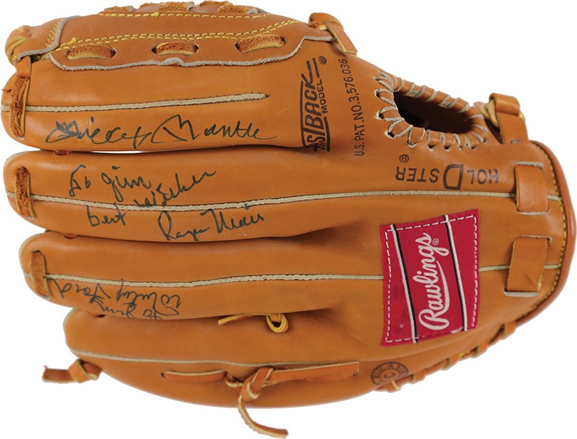 - Beautiful Mickey Mantle & Roger Maris Multi Signed Glove from NYC Dinner (Photo Provenance)