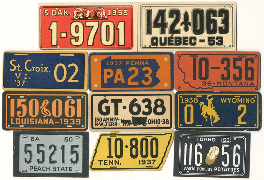 - 1936-1953 Topps & Goudey License Plate Near & Complete Sets (6)
