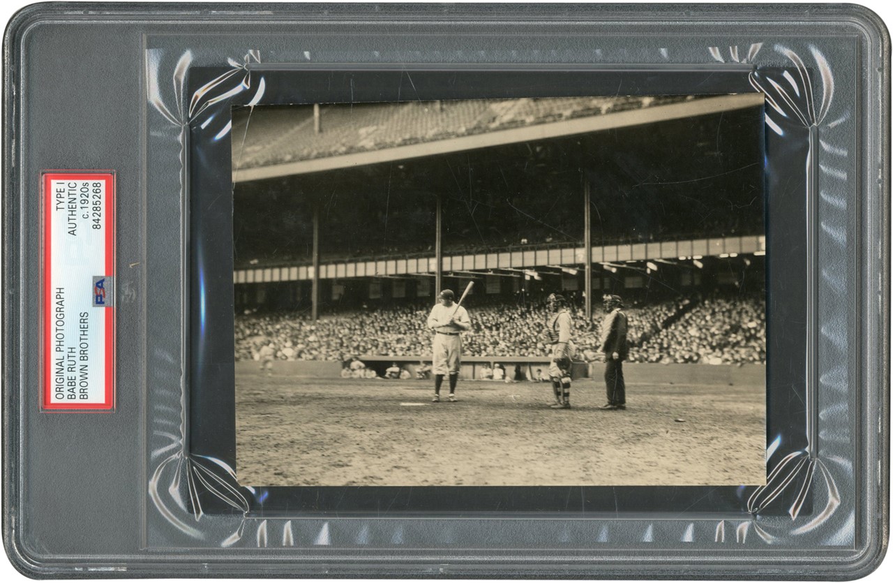 The Brown Brothers Collection - Babe Ruth at Bat Photograph (PSA Type I)