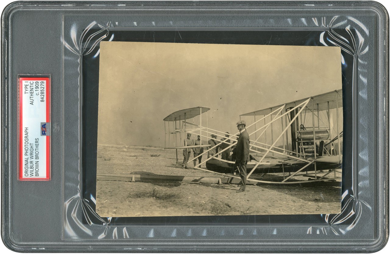The Brown Brothers Collection - Wilbur Wright with his "Canoe Plane" Photograph (PSA Type I)
