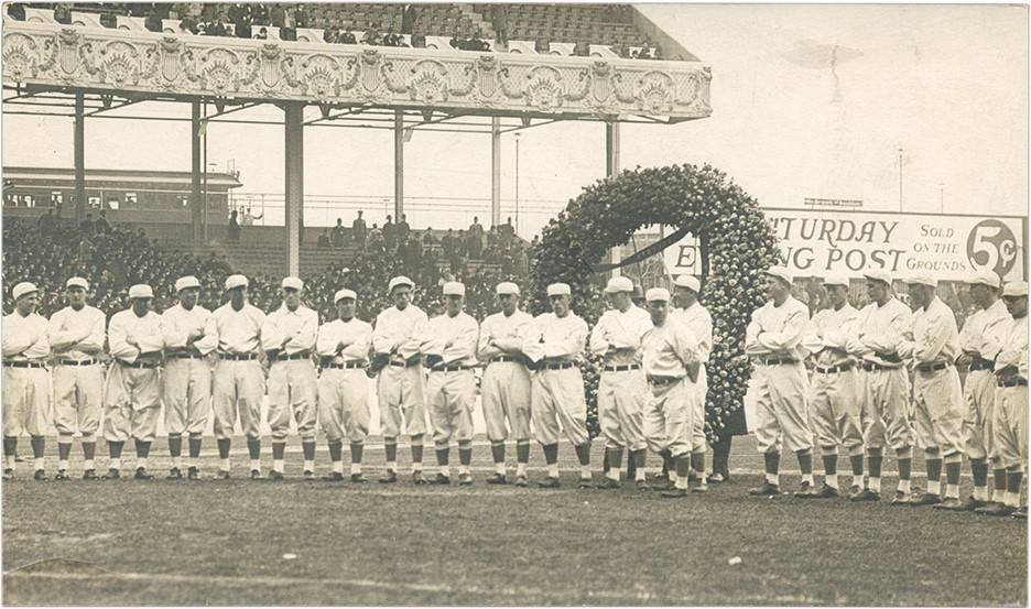 New York Giants w/Christy Mathewson Honored at the Polo Grounds Photograph (PSA Type I)