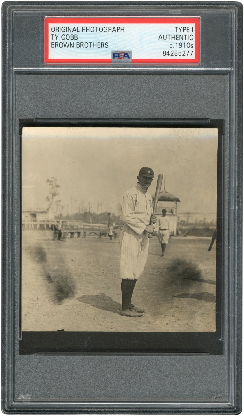 Ty Cobb Posed with Bat Photograph (PSA Type I)
