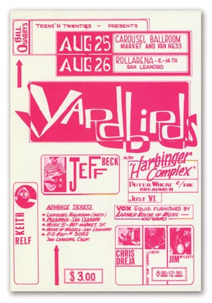 Led Zeppelin - 1966 Yardbirds Handbill