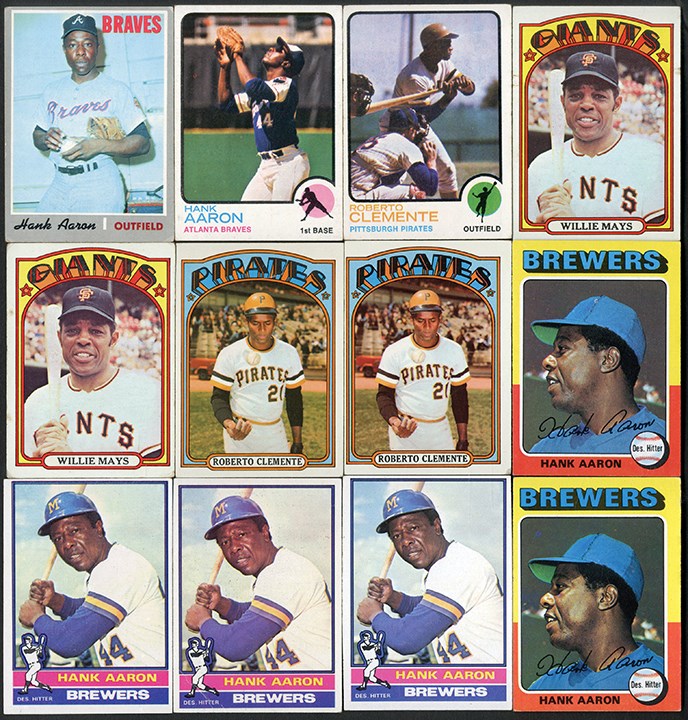 1958-1977 Topps Baseball & Football Collection with (17) Aaron and (8) Clemente (162)