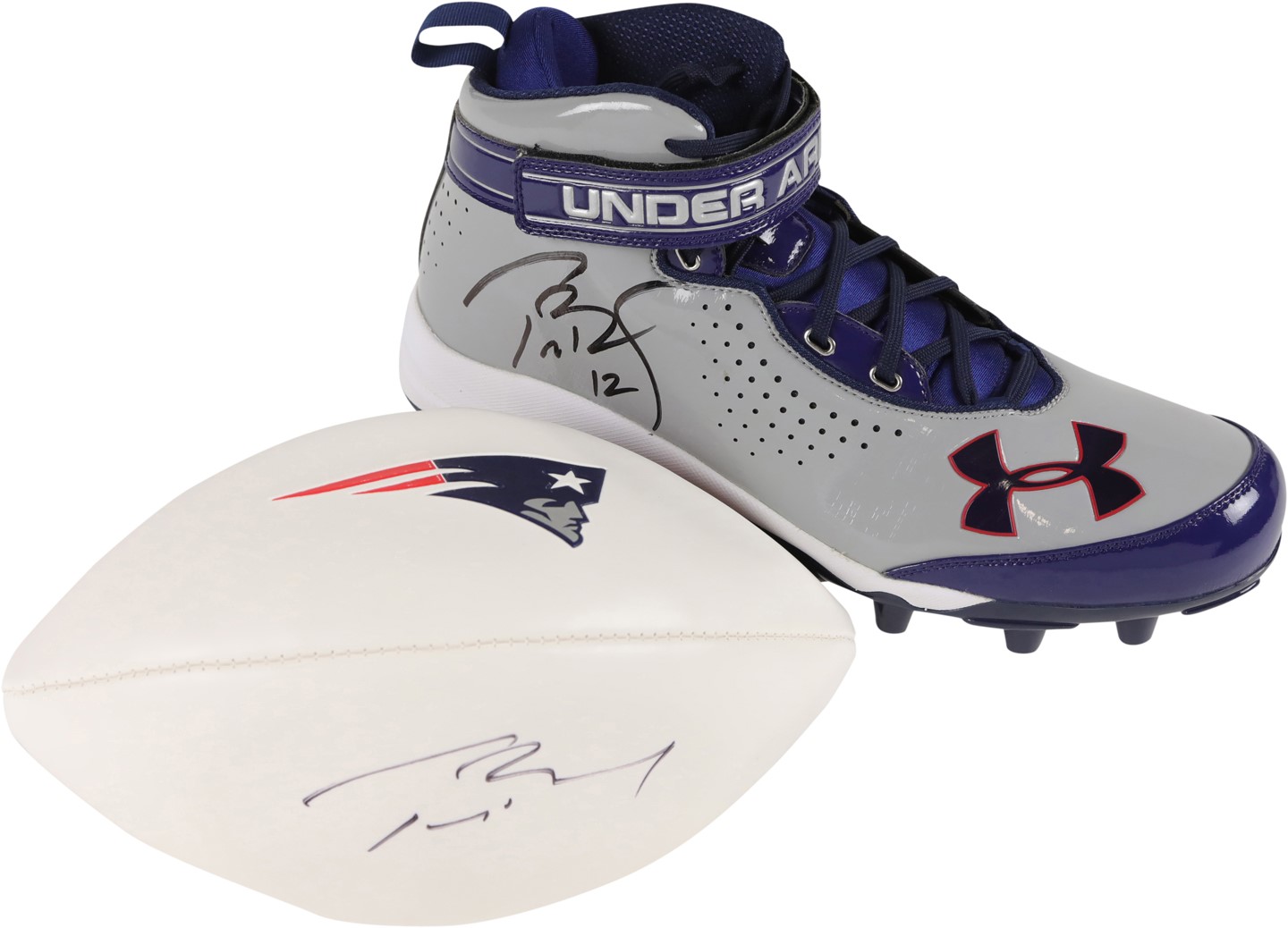 Football - Tom Brady Signed Football and Under Armour Cleat (PSA)