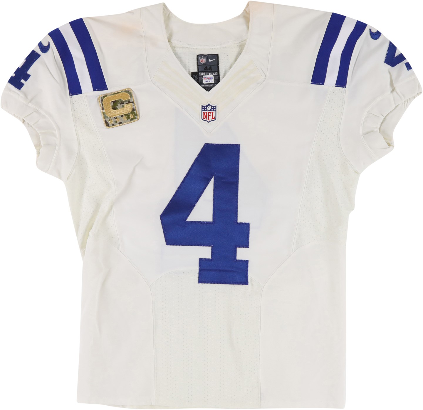- 11/22/15 Adam Vinatieri "Salute to Service" Indianapolis Colts Game Worn Jersey (Photo-Matched & NFL PSA)