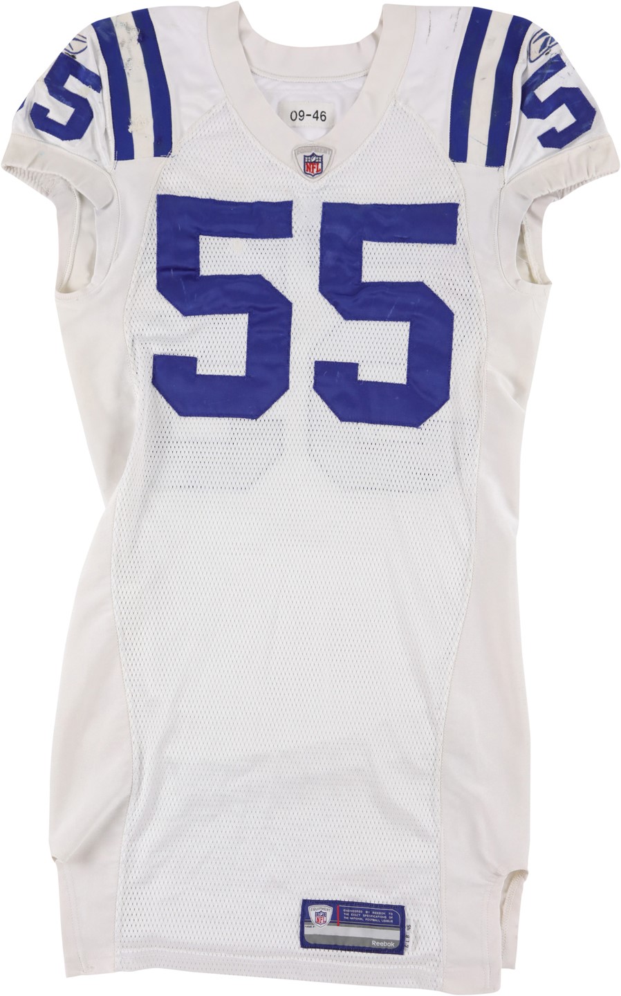 Football - 2009 Clint Session Indianapolis Colts "Pick Six" Signed Game Worn Jersey - Photo-Matched to Five Games (NFL PSA)