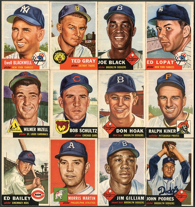 - Collection of 1953 Topps Baseball Cards (87 Different)