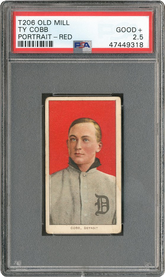 - 1909-11 T206 Old Mill Ty Cobb Red Portrait PSA GOOD+ 2.5