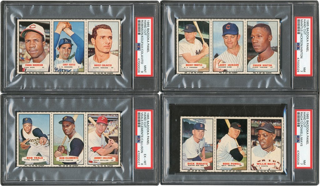 - 1965 Bazooka Baseball High Grade Complete Set All On Three-Card Panels