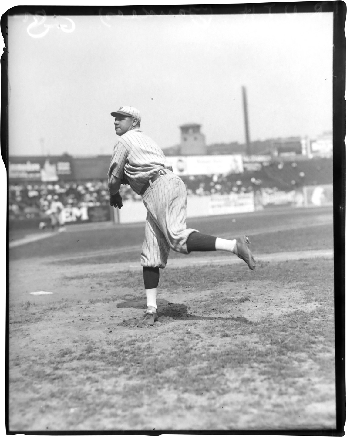 The Brown Brothers Collection - Babe Ruth Pitching for the New York Yankees Glass Plate Negative by Charles Conlon