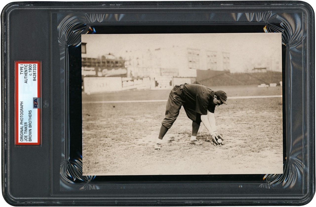 Joe Tinker Fielding Photograph (PSA Type I)