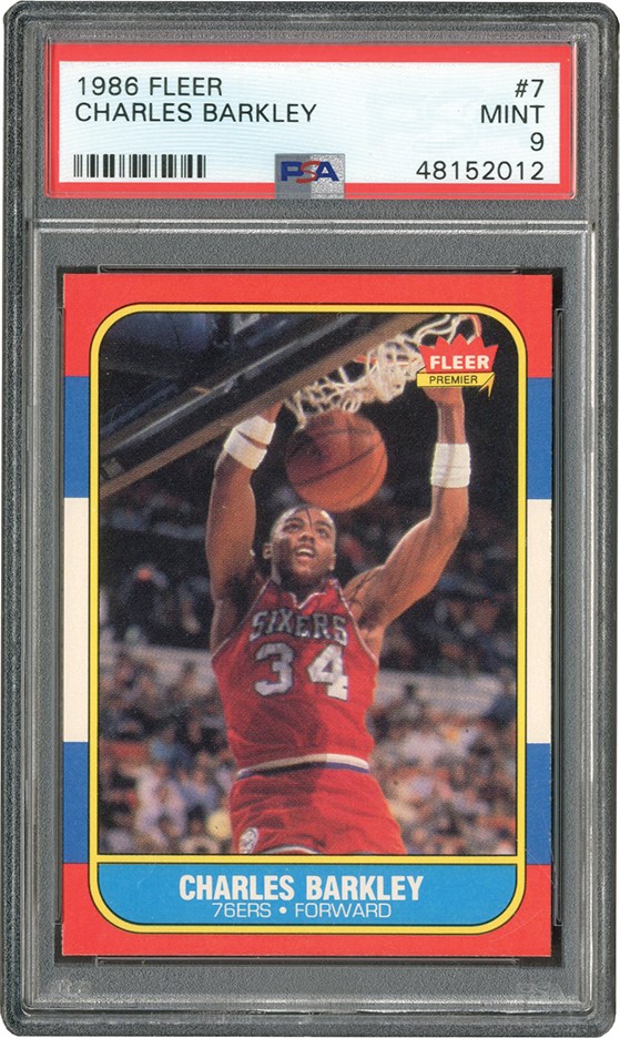 Modern Sports Cards - 1986 Fleer #7 Charles Barkley Rookie PSA MINT 9