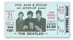 Beatles Tickets - August 21, 1966 Ticket