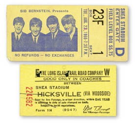 Beatles Tickets - August 23, 1966 Ticket & Train Ticket