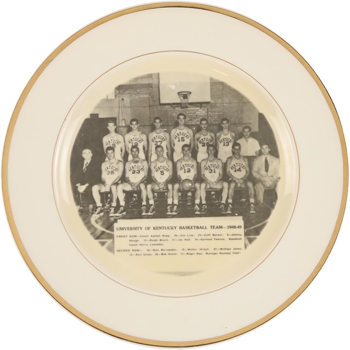 - Rare 1948-49 Kentucky Basketball Plate w/Adolph Rupp
