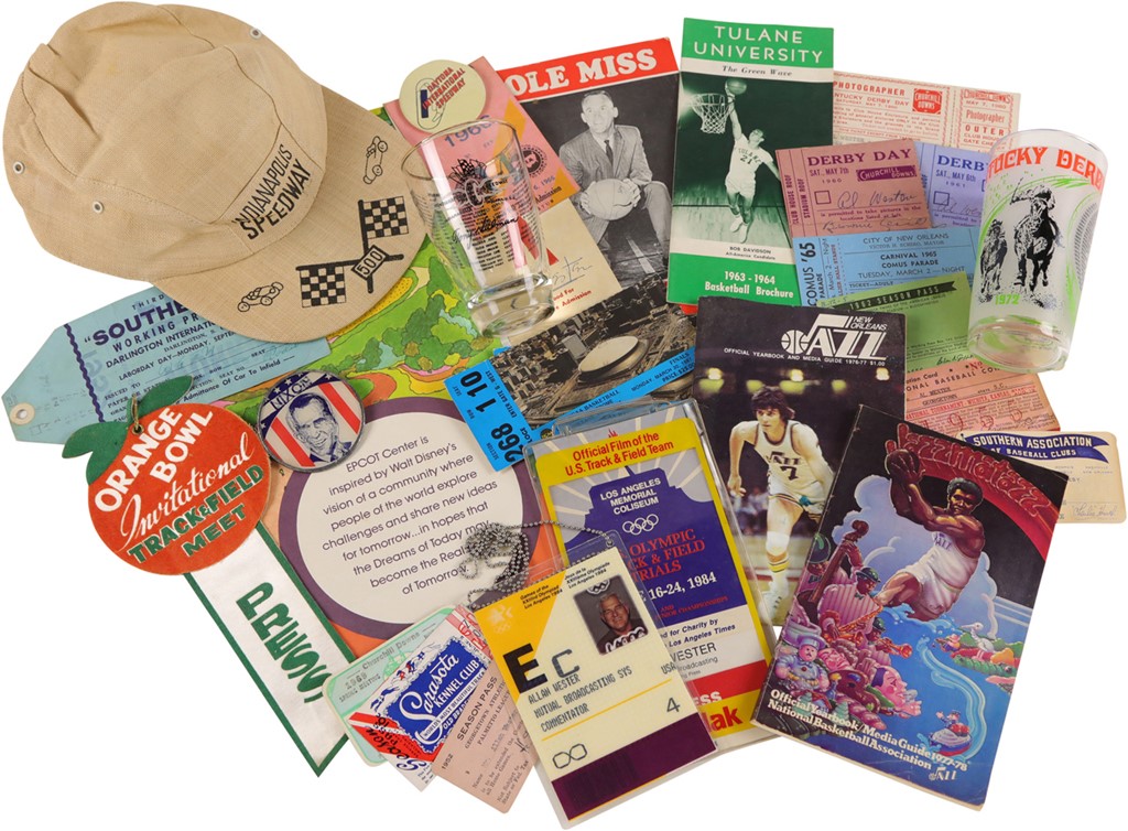 - Collection of Baseball, Olympics, Disney, Horse, Dog, & Auto Racing Memorabilia