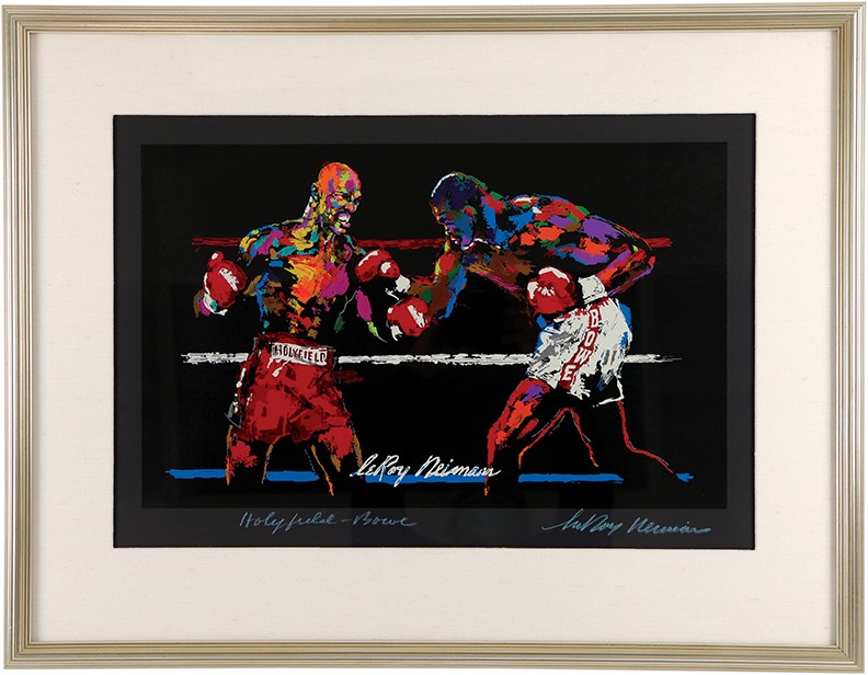 Muhammad Ali & Boxing - Holyfield vs. Bowe Signed Lithograph by LeRoy Neiman