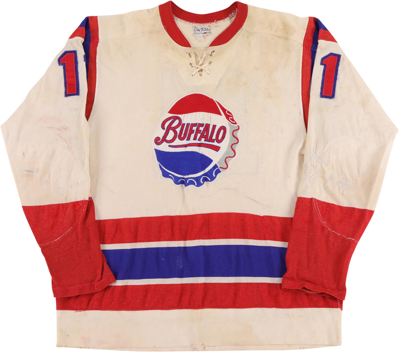 - 1960s Buffalo Bisons "Pepsi" Game Worn Jersey - Gil Perreault's Number 11!