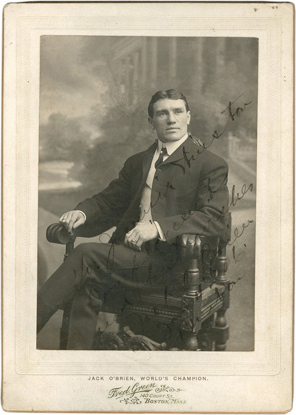 - 1904 "Philadelphia" Jack O'Brien Signed Cabinet Card Photograph