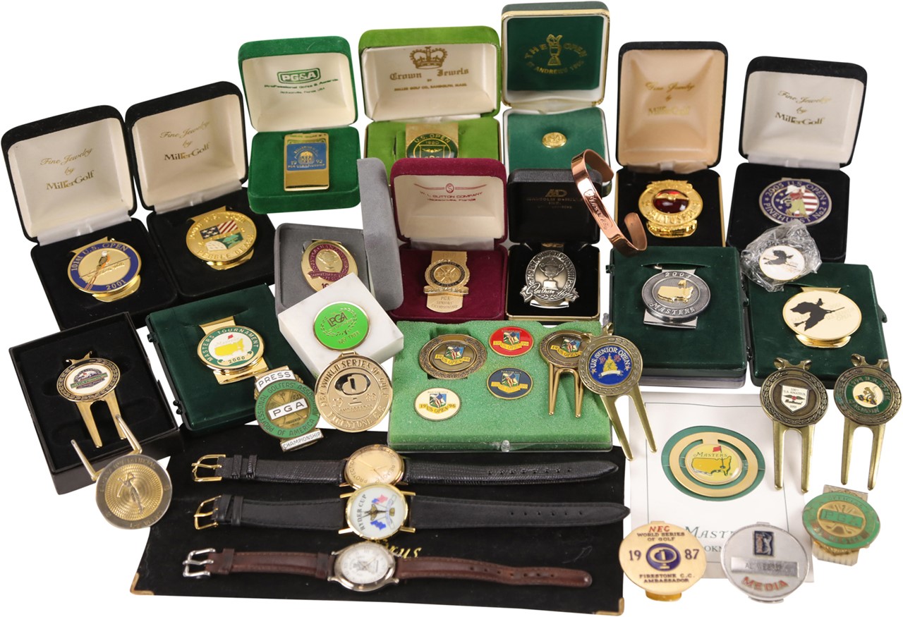 - Collection of Golf Money Clips, Watches, Divots, & More (150+)