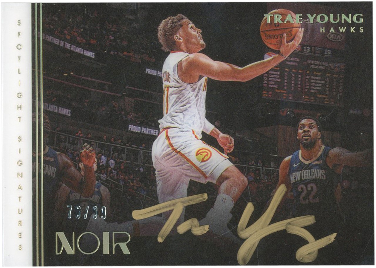 Basketball Cards - 2019 Noir Spotlight Signatures Trae Young Autograph 76/99