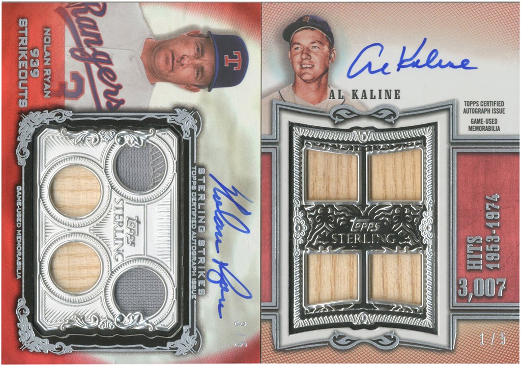 Modern Sports Cards - 2020 Topps Sterling Nolan Ryan & Al Kaline Quad Game Used Memorabilia Autographs - Both Numbered /5