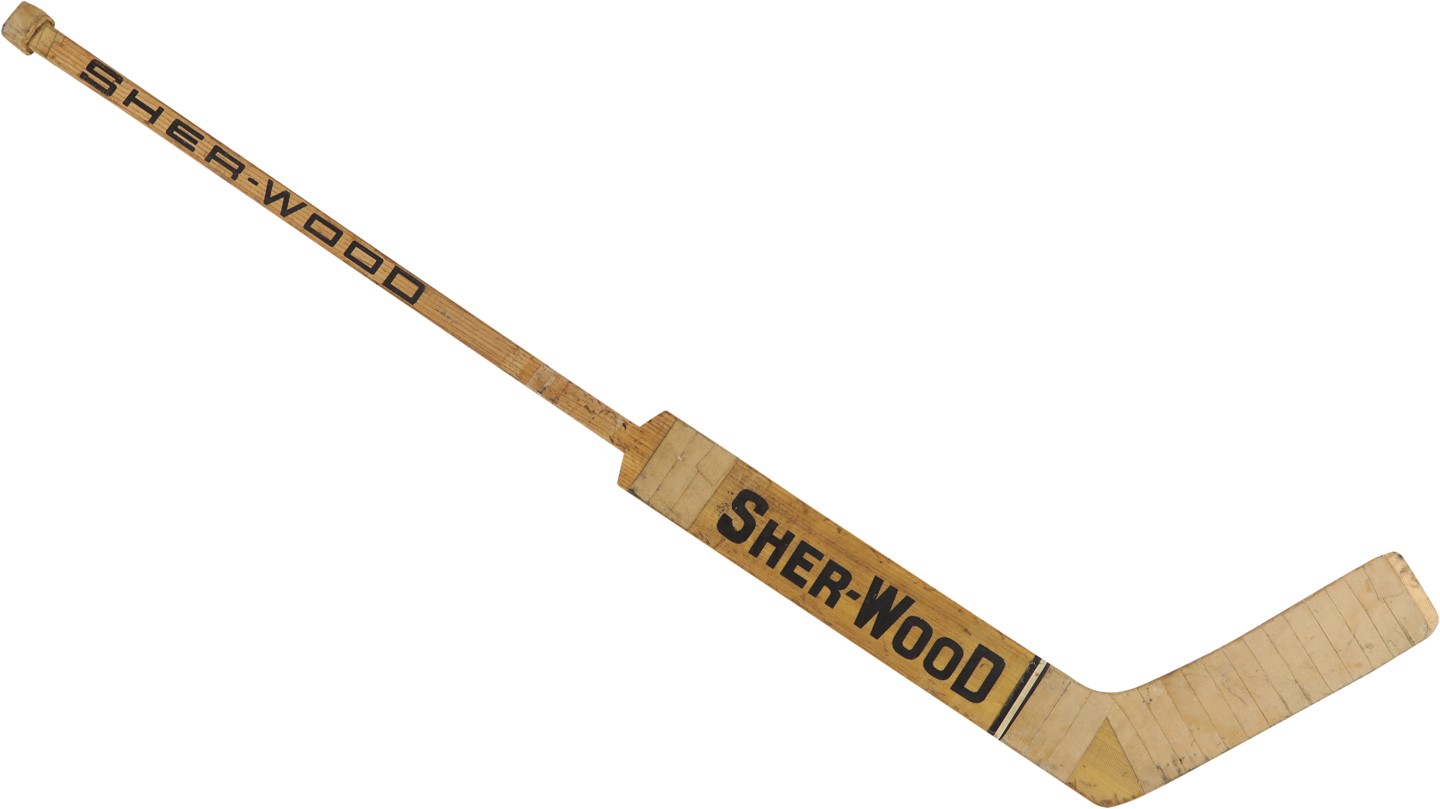 1975 Stanley Cup Finals Game 6 Sticks - 1975 Bernie Parent Philadelphia Flyers Stanley Cup Finals Game 6 Used Goalie's Stick