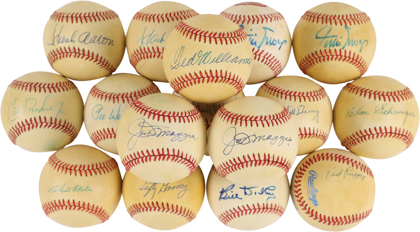 - Hall of Famers Single-Signed Baseball Collection with Big Names (95+)