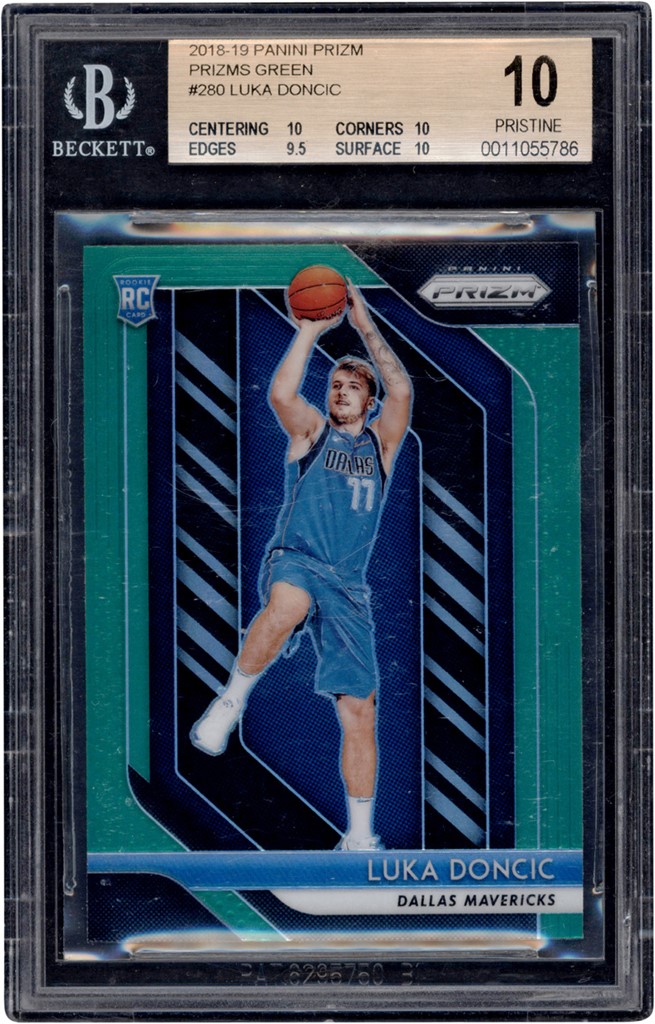 2018-19 Panini Prizm Green #280 Luka Doncic Rookie BGS PRISTINE 10 (Pop 4)