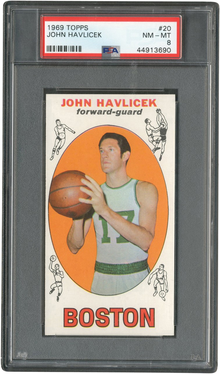Basketball Cards - 1969 Topps #20 John Havlicek Rookie PSA NM-MT 8