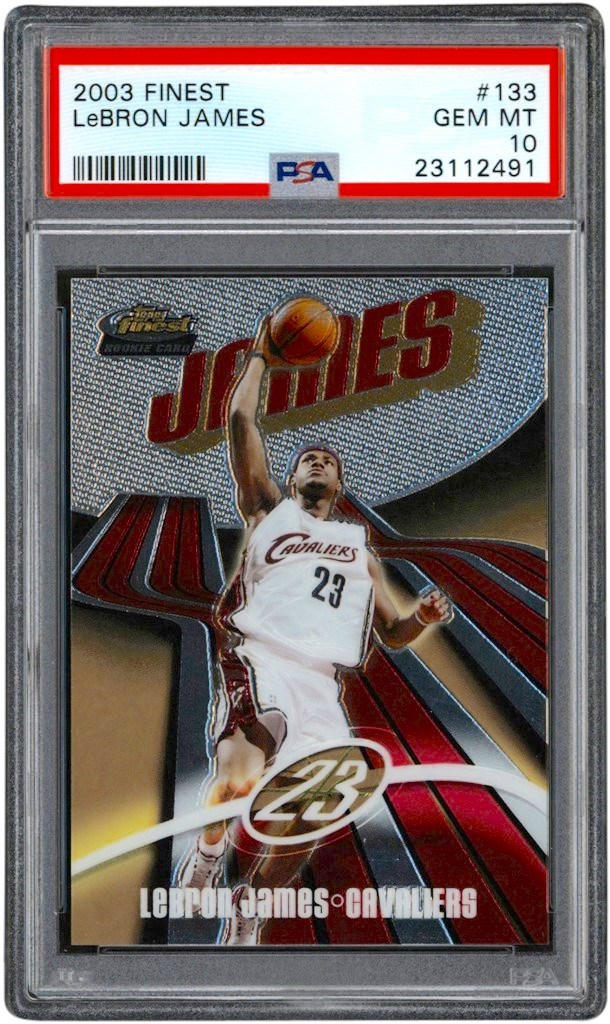 - 2003 Topps Finest #133 LeBron James Rookie PSA GEM MINT 10