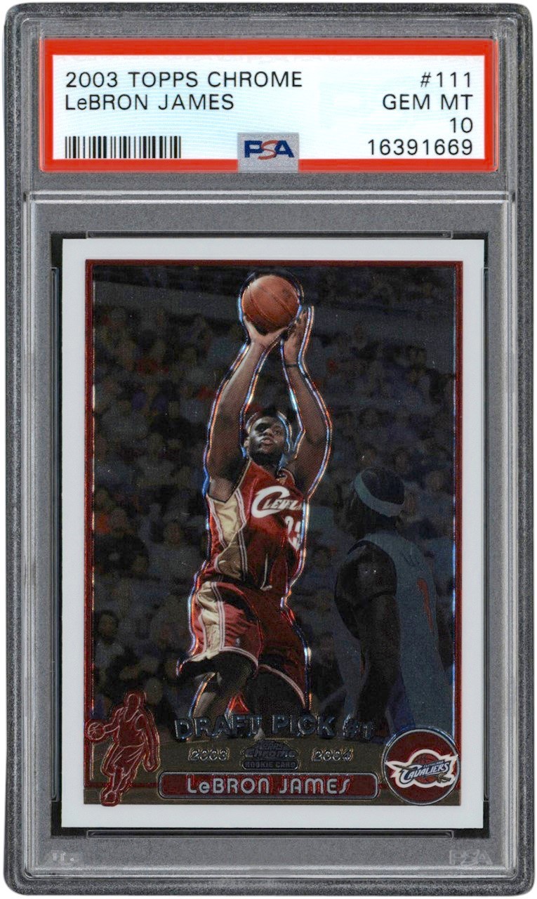 Modern Sports Cards - 2003 Topps Chrome #111 LeBron James Rookie PSA GEM MINT 10