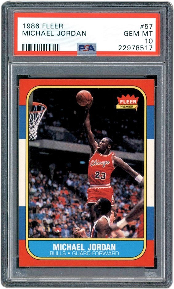 1986 Fleer #57 Michael Jordan Rookie Card PSA GEM MINT 10 (The '86 Fleer PSA 10 Set Break)