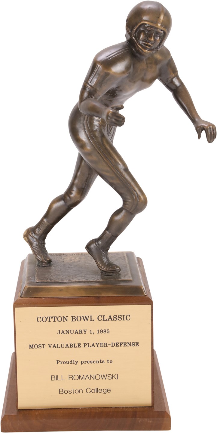 Bill Romanowski Storage Find - 1985 Cotton Bowl MVP Trophy Awarded to Bill Romanowski